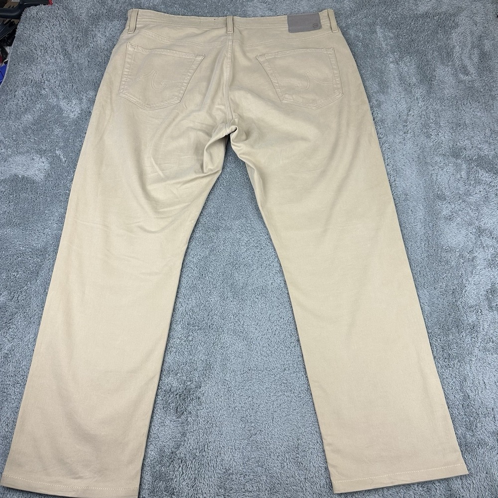 AG Adriano Goldschmied Pants Mens 38x29 Tag 38x32 Beige Everett Slim Straight - Picture 10 of 11